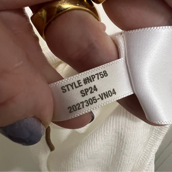 Madewell Contrast-Stitched Crewneck Crop Tee L NWT Flaws - Picture 8 of 13